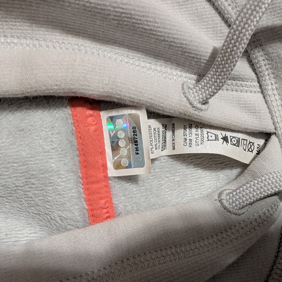 Diadora Light Gray and Coral Hoodie - Picture 3 of 5